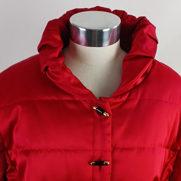 St. John Red Quilted Satin Jacket NWT