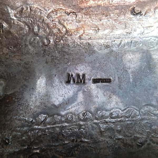 Wilbert Meyers Stamped Silver and Turquoise Buckle Black Belt.
