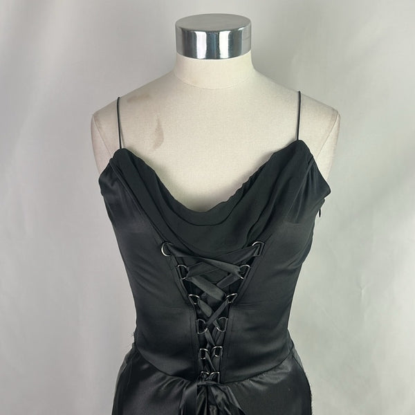 Laundry Blk Laced Front Silk Dress