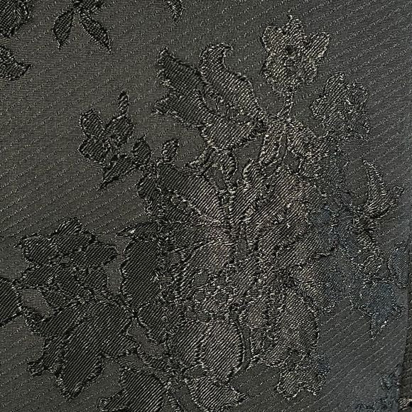 Vera Wang Black Brocade 3/4 Puffer Jacket