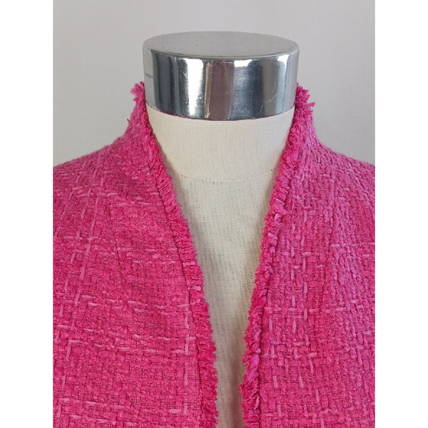 ANN TAYLOR Nwt Pink Tweed Open Front Jacket.