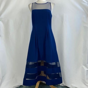 That Look Navy Midi Dress w/ Sheer Panels
