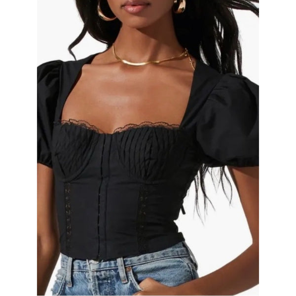 ASTR NWT BLACK CORSET CROP TOP