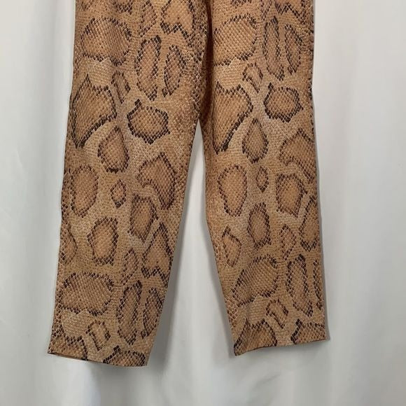 Mara Hoffman Tan Snake Paper Bag Tie Slacks