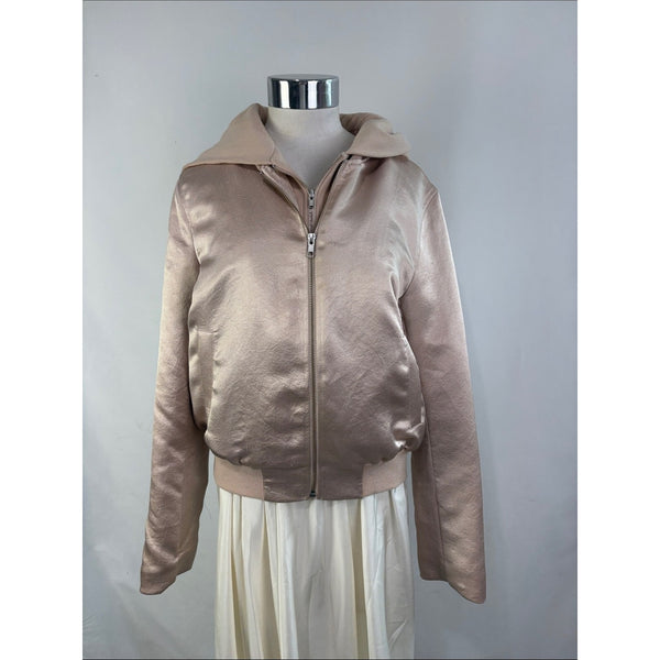 ALC CHAMPAGNE EDISON SATIN HOODED JACKET