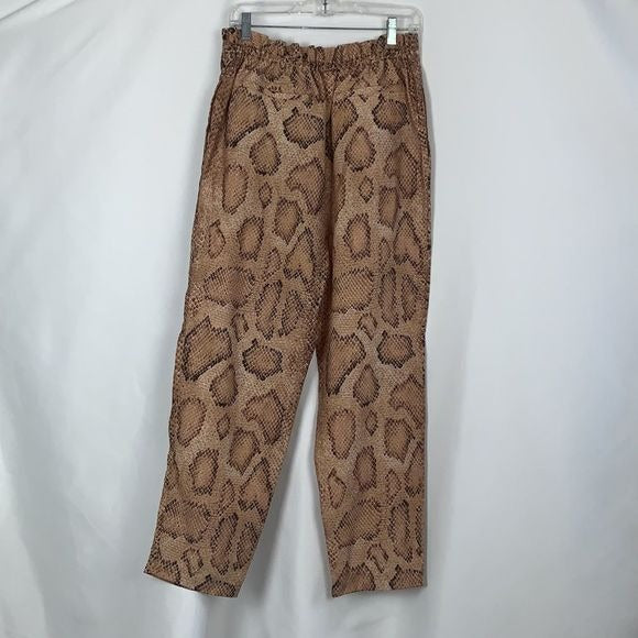 Mara Hoffman Tan Snake Paper Bag Tie Slacks