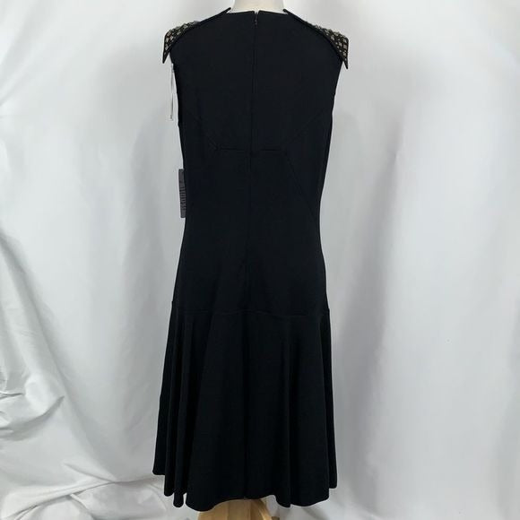 Nue by Shani NWT Black Dress With Studded Shoulders
