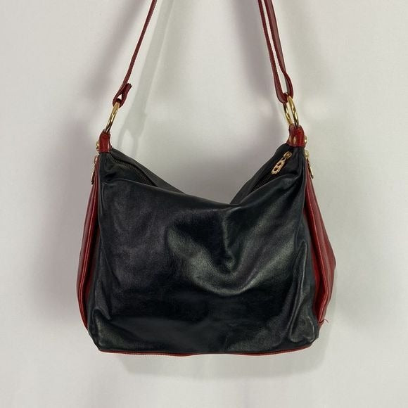 Marino Orlandi Black Leather w/ Red Trim Bag