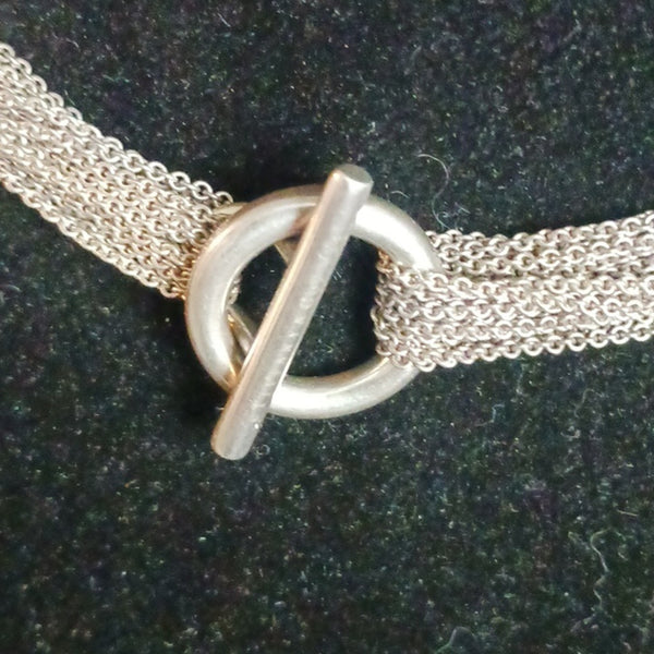 Tiffany & Co. Sterling Heart Multi-Strand Toggle Necklace.
