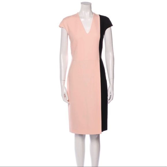 Fendi Pink Black Color Block Dress