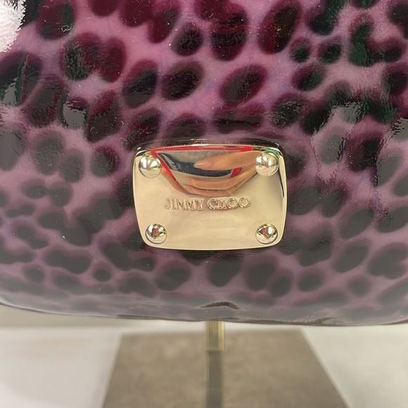 Jimmy Choo Purple Animal Print Patent Bag
