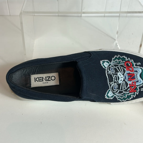 Kenzo Blue Lion Slip Ons Sneakers