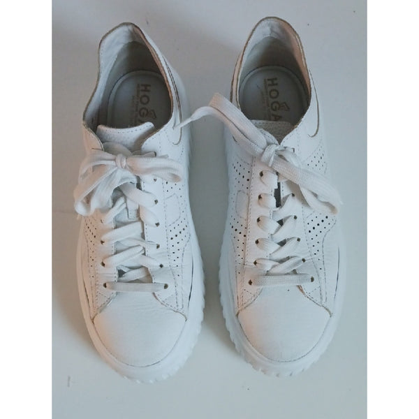 HOGAN White H Stripe Sneakers.