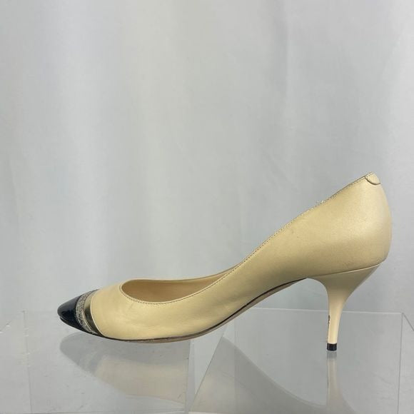 Jimmy Choo Cream Pumps with Black Toe