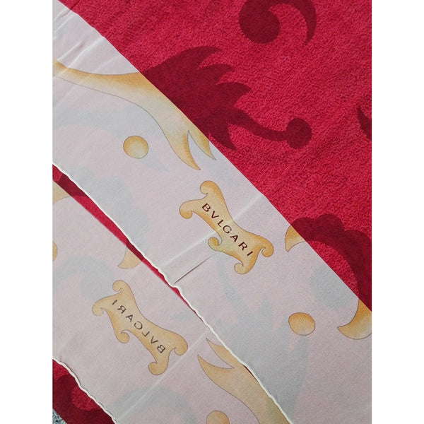 BULGARI RED PRINT W CREAM/ GOLD SCARF