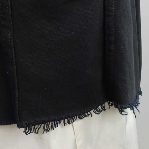 Re/done Black Denim Overall Mini Dress.