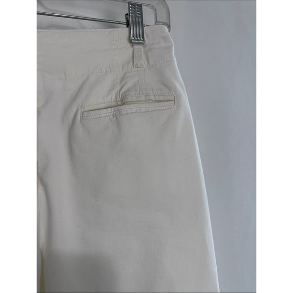 ANTHROPOLOGIE WHITE WIDE LEG PANTS WITH BLACK BELT