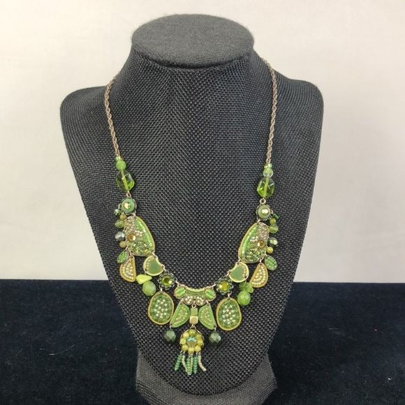 Ayala Bar Green Beaded Necklace/Dangle Earrings