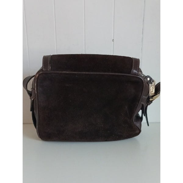 GUCCI VTG BR LEATHER CROSS BODY BAG.