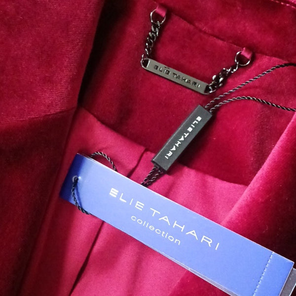 Elie Tahari Nwt Wine Velvet Blazer