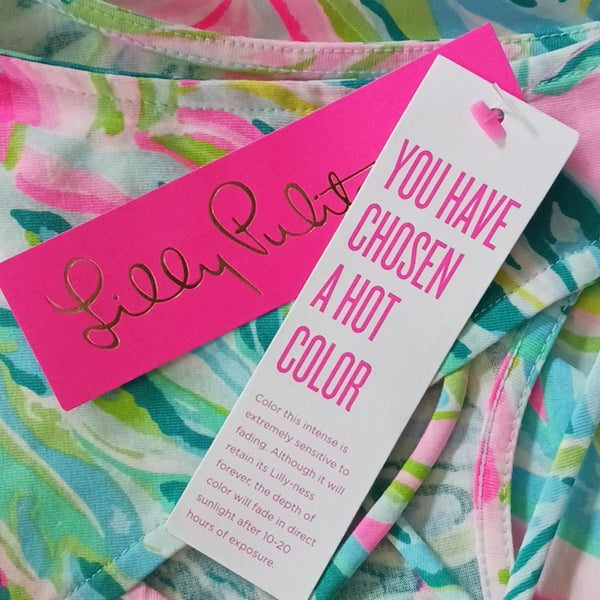 Lilly Pulitzer Bleu Print Dress Cross Back NWT Dress.