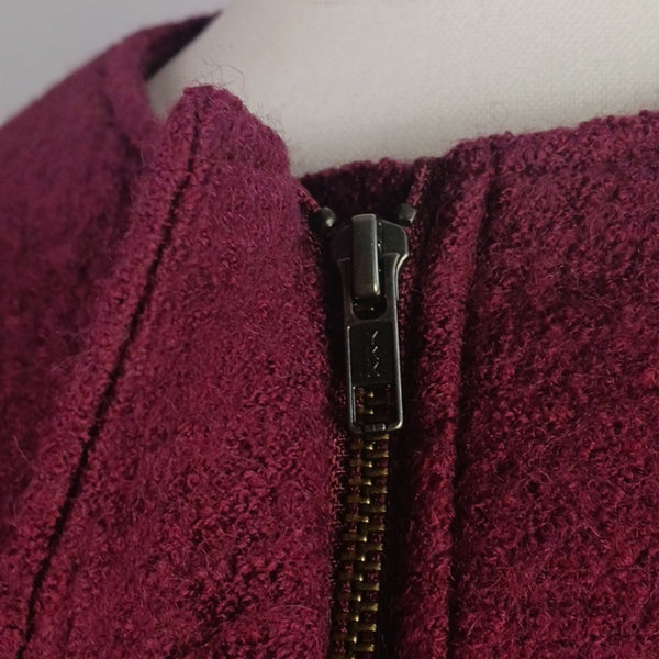 Talbots Wine 3/4 Knit Sleeves Coat