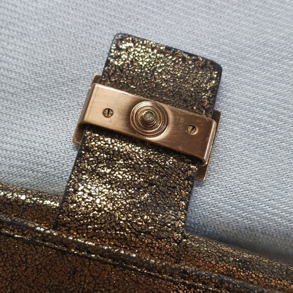 FENDI Gold Shimmer Bifold Wallet