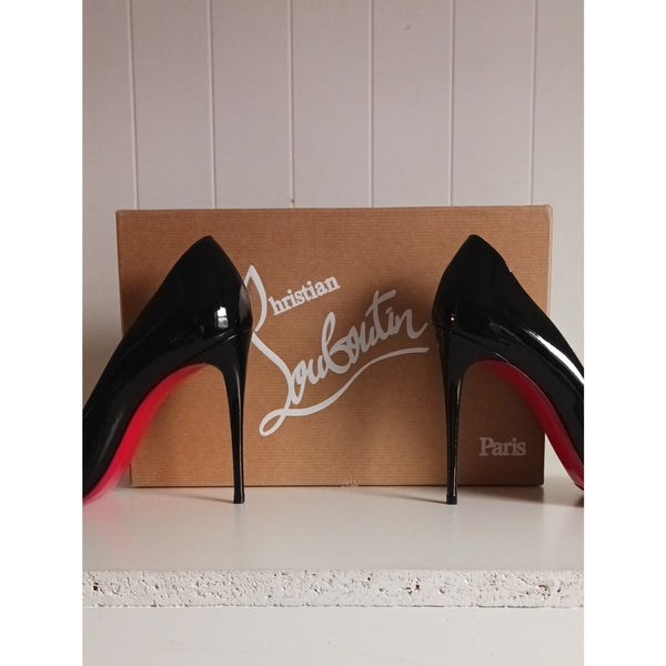 CHRISTIAN LOUBOUTIN PIGALLE FOLLIES PATENT LEATHER PUMPS
