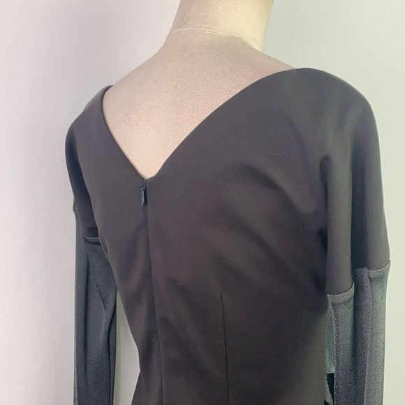 Rag and Bone gray and black pleated waist dress