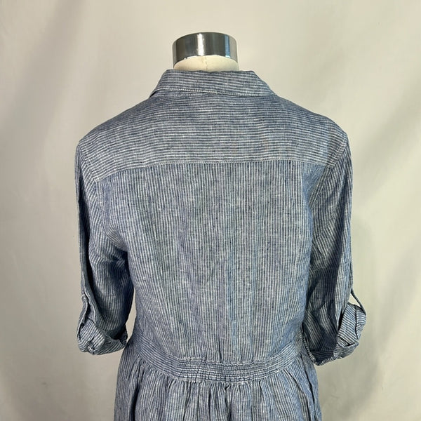 Malvin Blue Striped Linen Shirt Dress