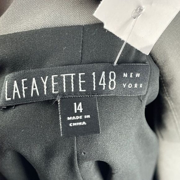 Lafayette 148 New York gray cinched waist blazer