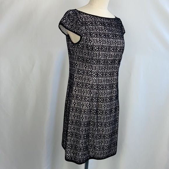 Nanette Lepore NYC Black Lace Cap Sleeve Dress