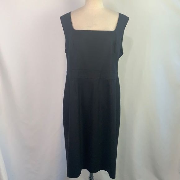 Escada Black Virgin Wool Blend Sheath Dress