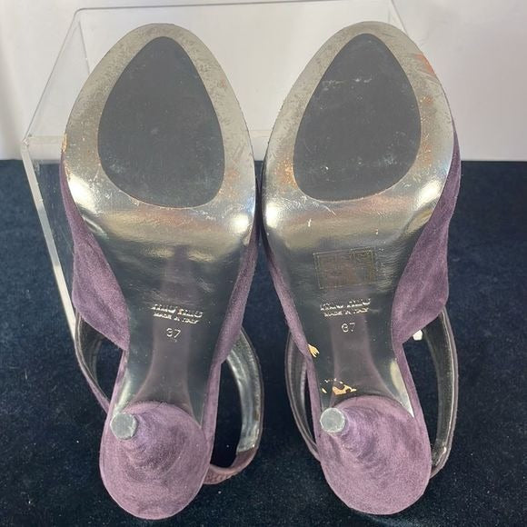 Miu Miu Purple Suede Platforms