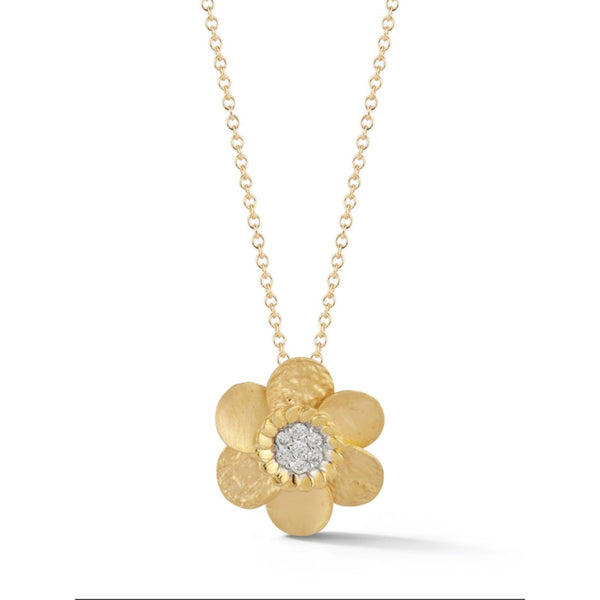 REISS  HAMMERED DAISY PENDANT.