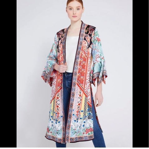 Alice + Olivia Multi Print Silk Reversible Jacket