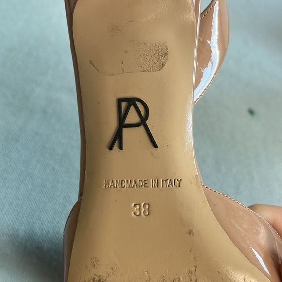 Paul Andrew Tan Patent Sling Back Heels