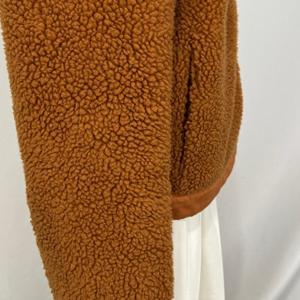Madewell size M brown faux fur bomber jacket