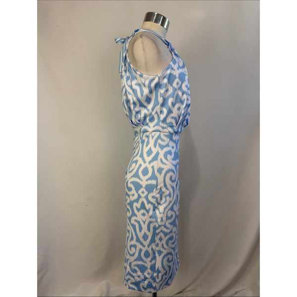 GRETCHEN SCOTT NWT BLUE PRINT TIE NECK BOUGIE DRESS