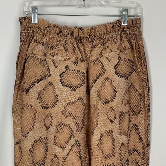 Mara Hoffman Tan Snake Paper Bag Tie Slacks