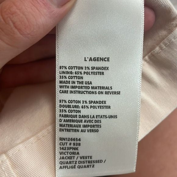 L’agence Cream Long Denim Button Jacket