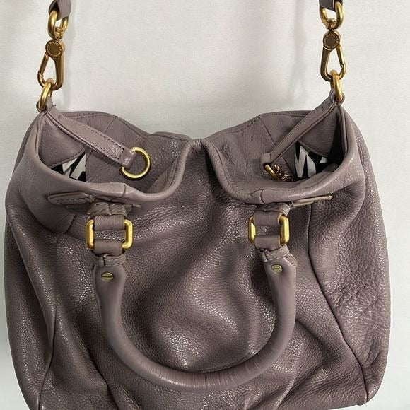 Marc Jacobs Lilac Taupe Leather Double Strap Bag
