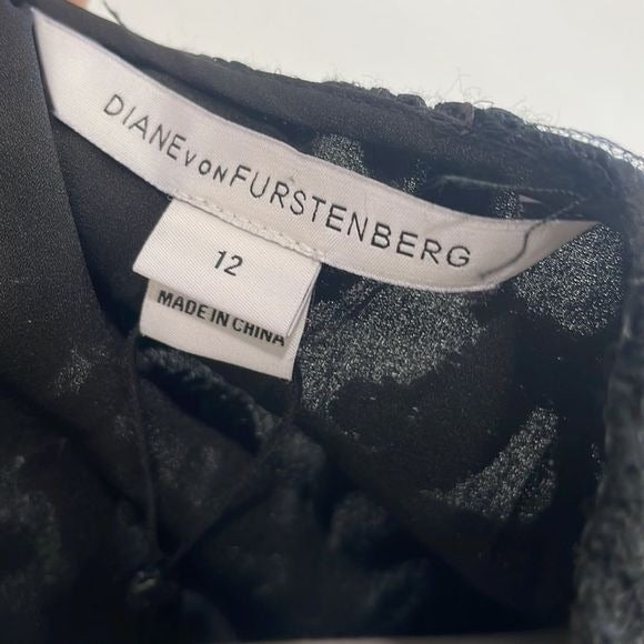 D Von Furstenberg NWT Black Sequined Mini Dress