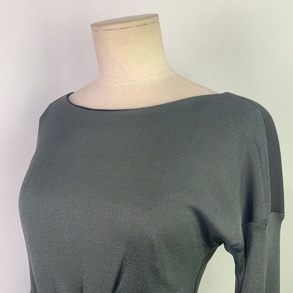 Rag and Bone gray and black pleated waist dress