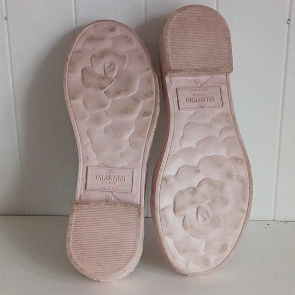 Valentino Garavani  Pink Flower Slide Sandals.