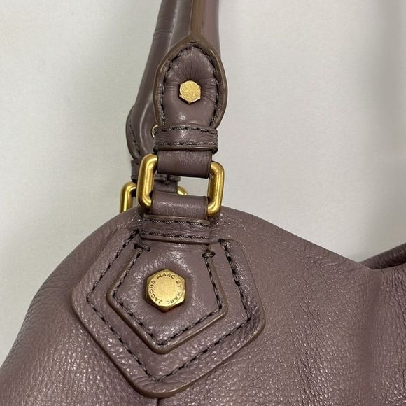 Marc Jacobs Lilac Taupe Leather Double Strap Bag