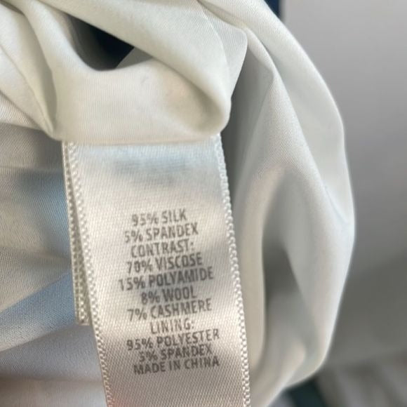 St John Blue Print Silk Zip Jacket