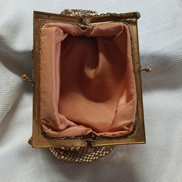 Whiting And Davis Small Gold Vtg Mesh Bag.