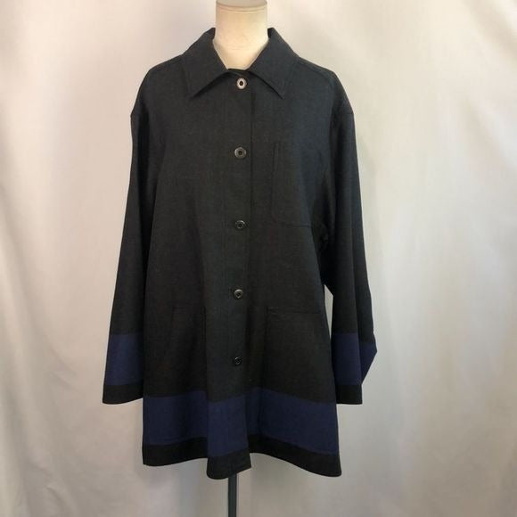 Emanuel Grey/Blue Striped Skirt Set