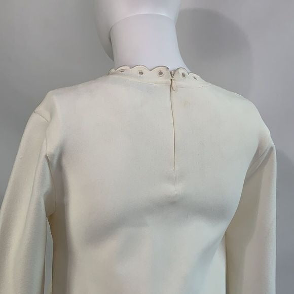 Valentino cream high neck open front top